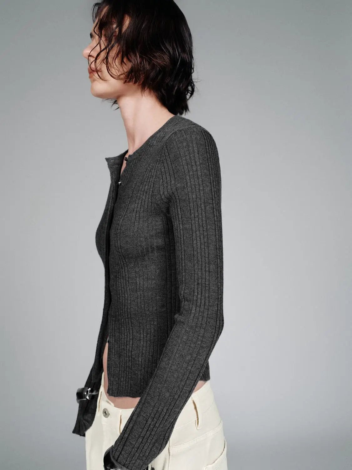 Crew Neck Slim Fit Knitted Cardigans by Urban Revivo Fashion