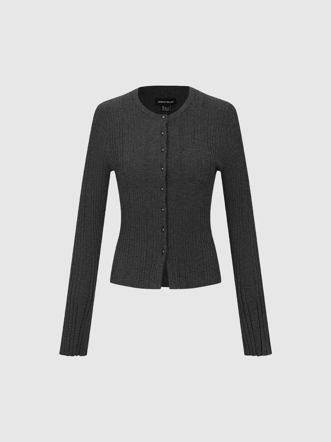 Crew Neck Slim Fit Knitted Cardigans by Urban Revivo Fashion