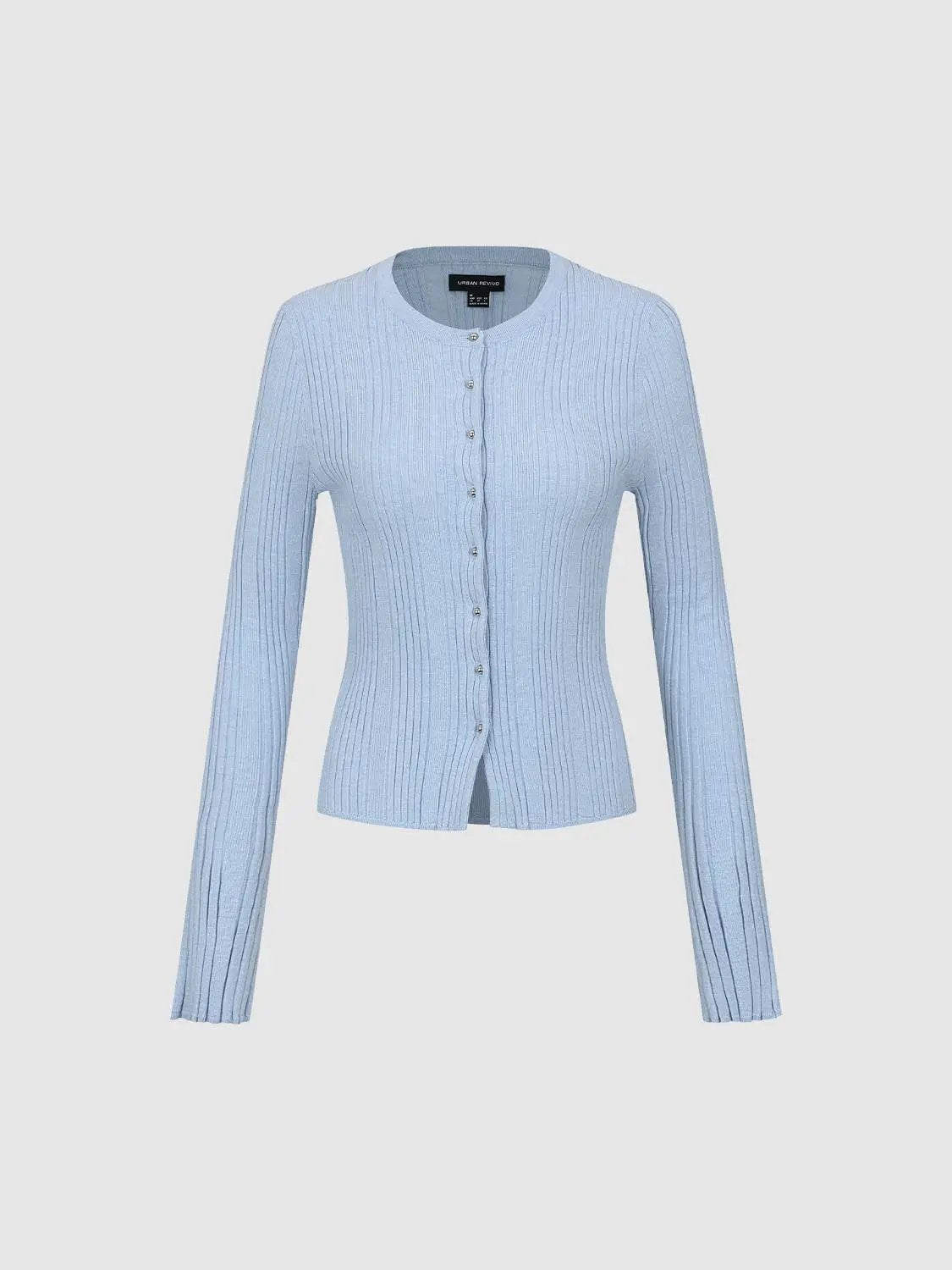 Crew Neck Slim Fit Knitted Cardigans by Urban Revivo Fashion