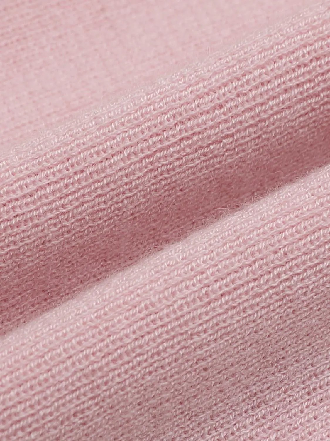 Ribbed Long Sleeve Boat Neck Tie Waist Knit Top in soft pink knit fabric