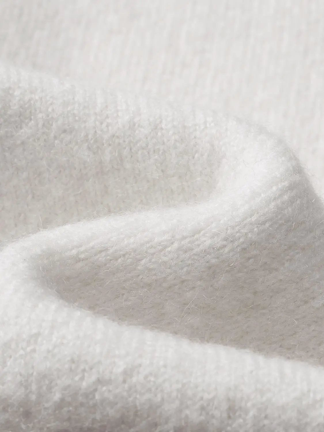 Crew Neck Button Front Long Sleeve Knitwear Jacket in white knit by Urban Revivo