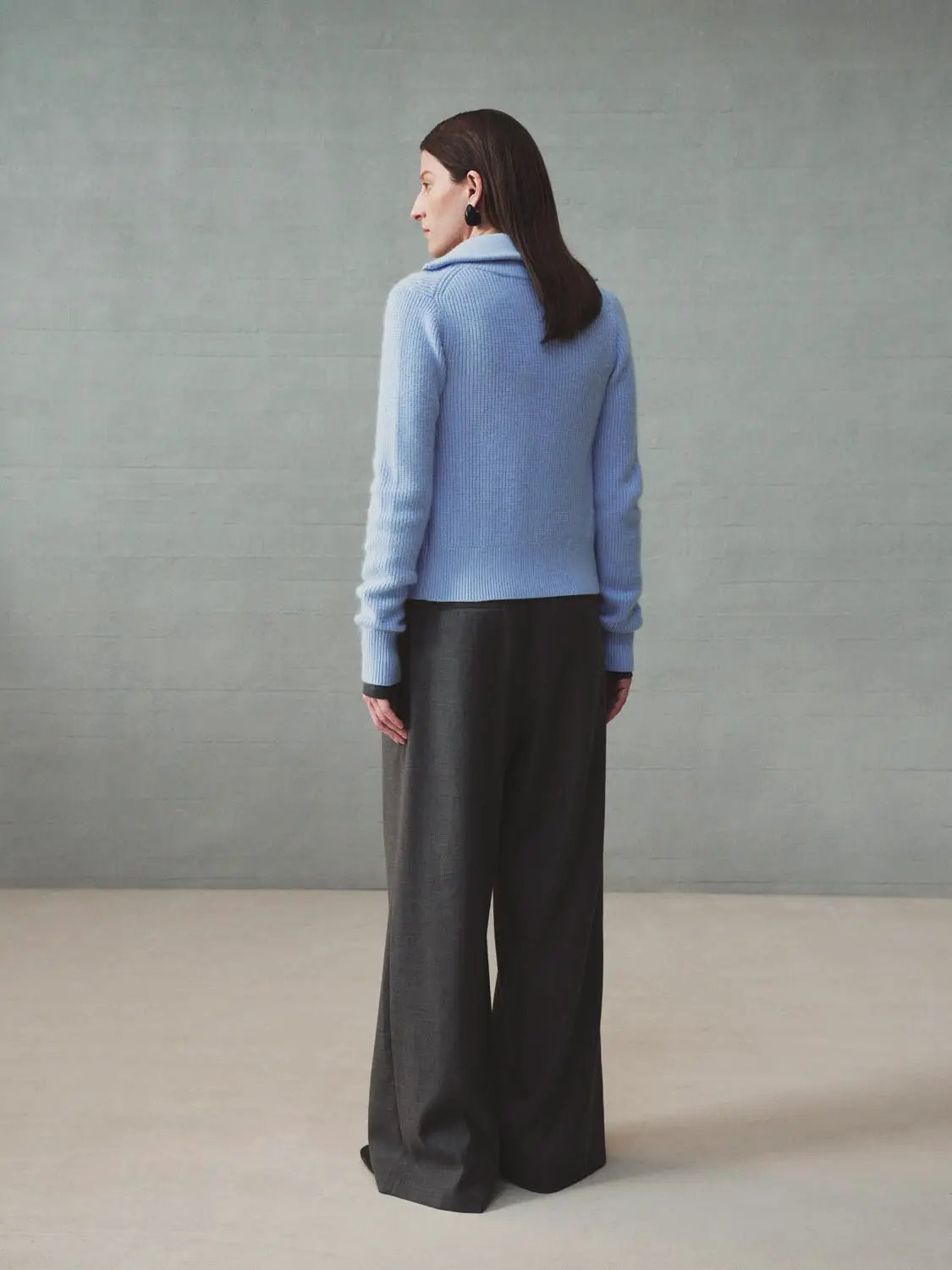 Knit Jacket, light blue rib-knit cardigan by Urban Revivo Fashion