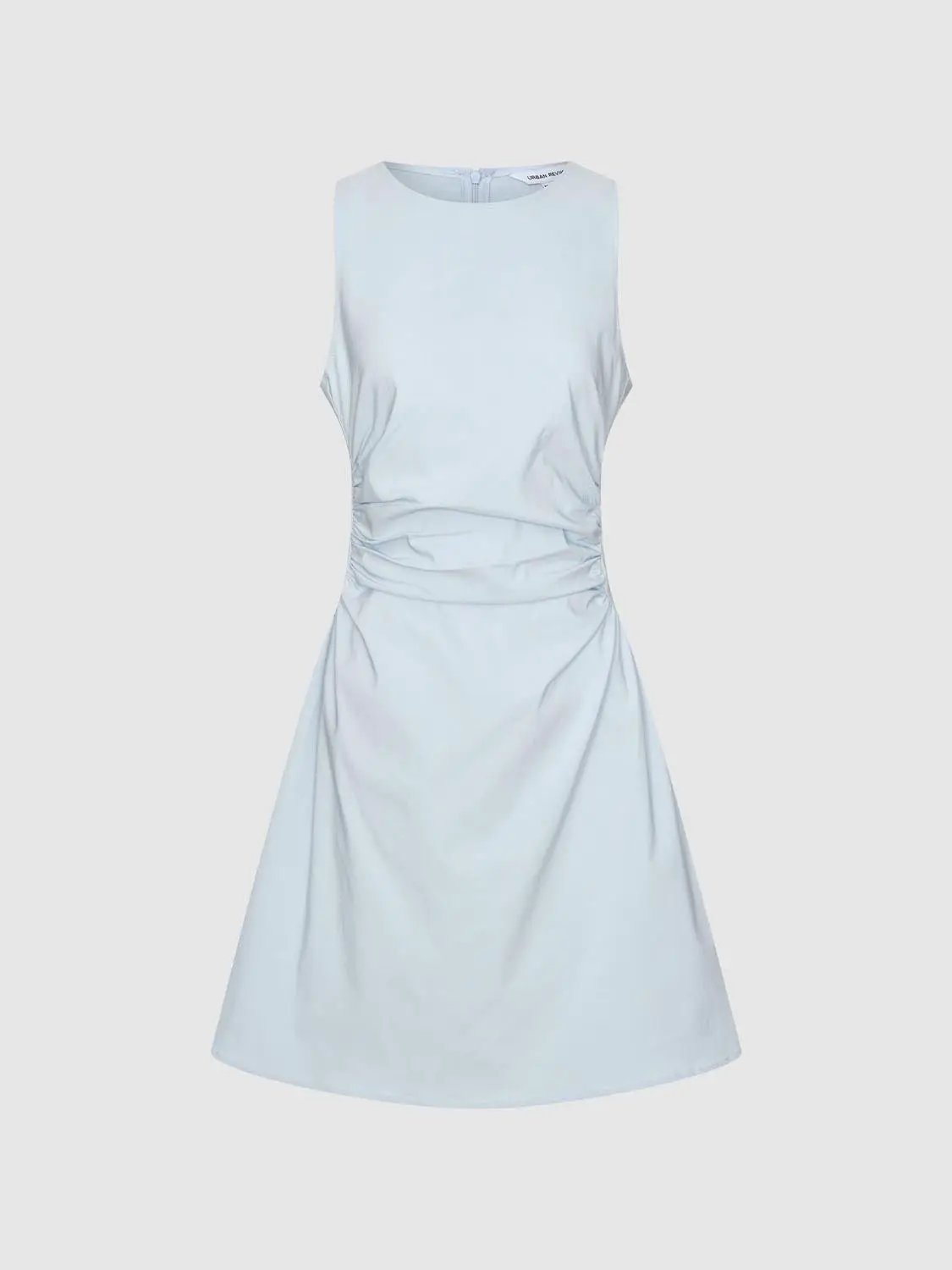 Crew Neck Sleeveless Nipped-Waist A-Line Midi Dresses by Urban Revivo Fashion