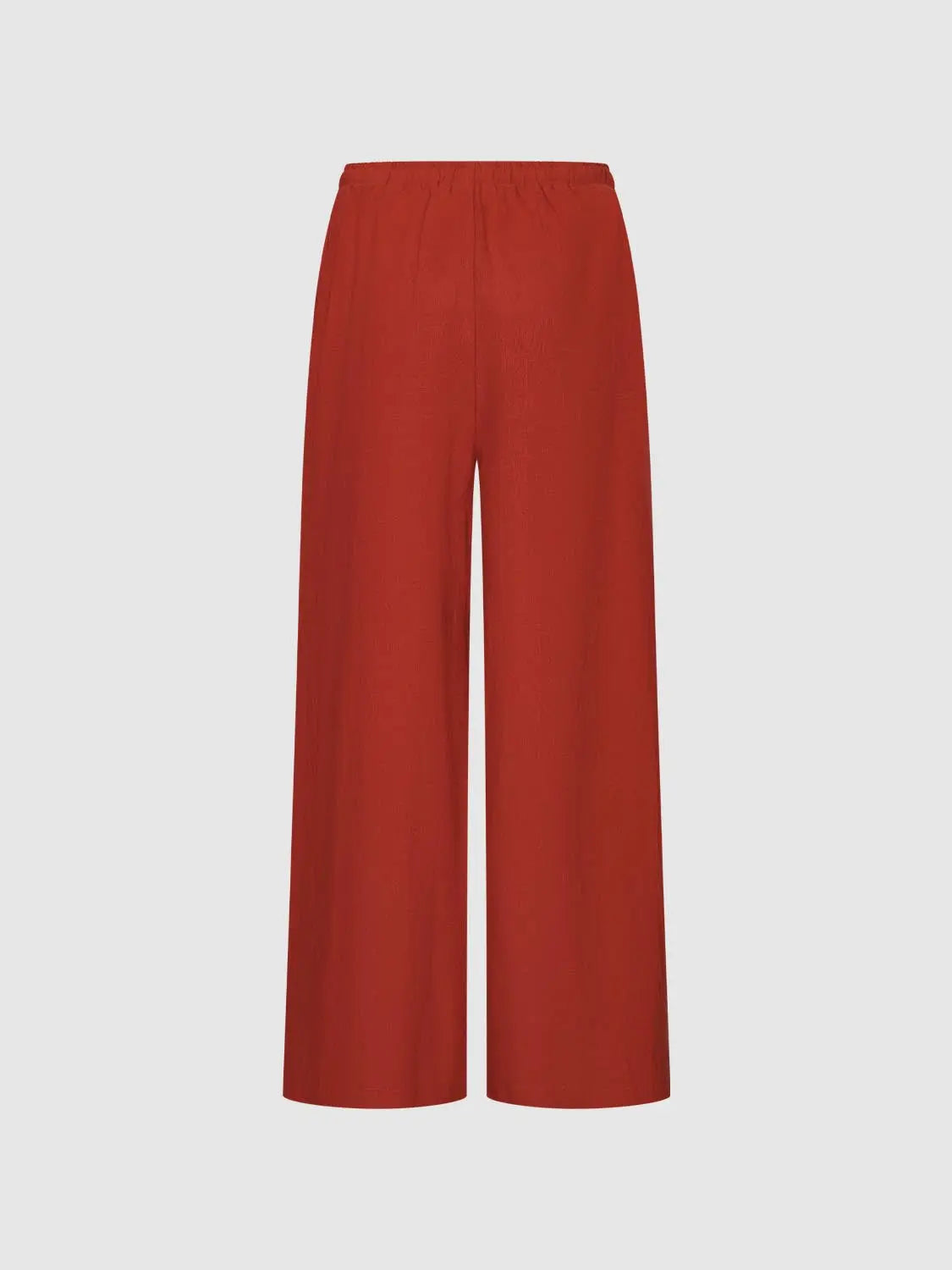 Wide-Leg Pants by Urban Revivo Fashion in red with elastic waistband