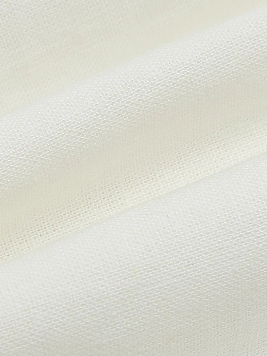 A-line spaghetti-strap linen-blend dress in ivory fabric