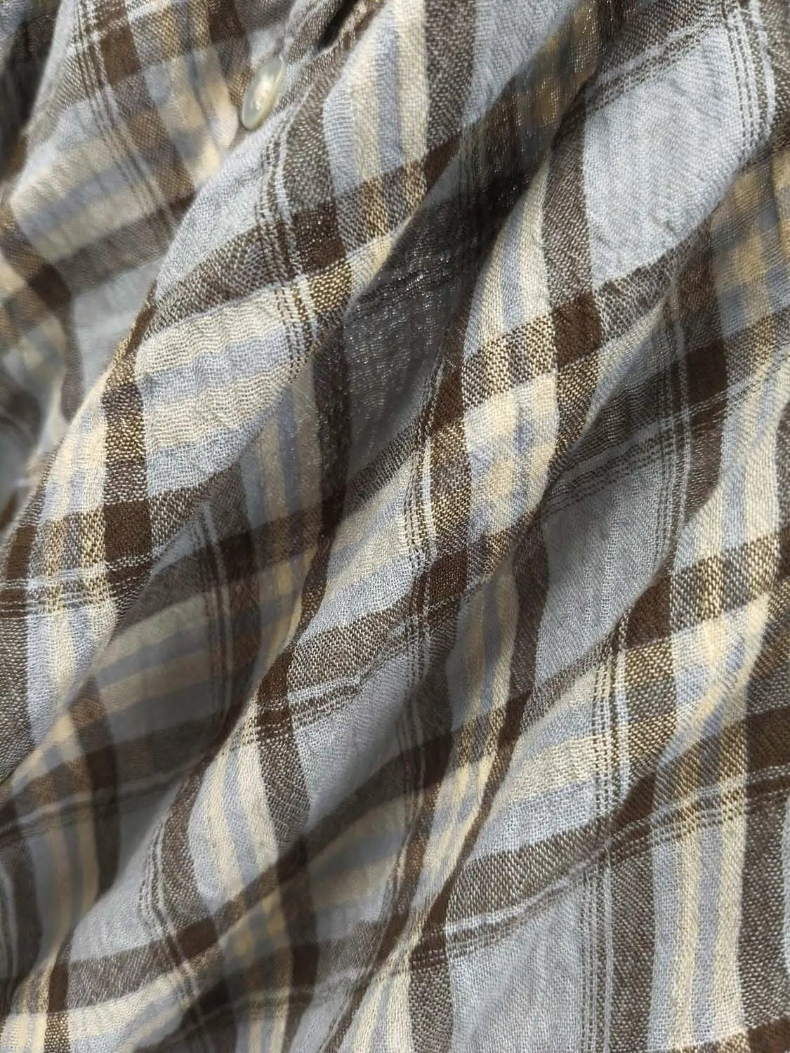 A-Line dress Urban Revivo Fashion in brown beige gray plaid fabric