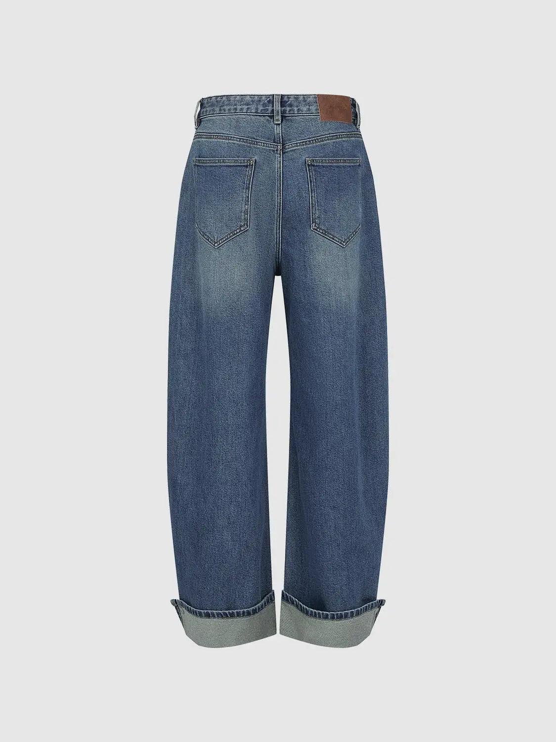 Jeans by Urban Revivo Fashion, blue denim with rolled cuffs and back pockets