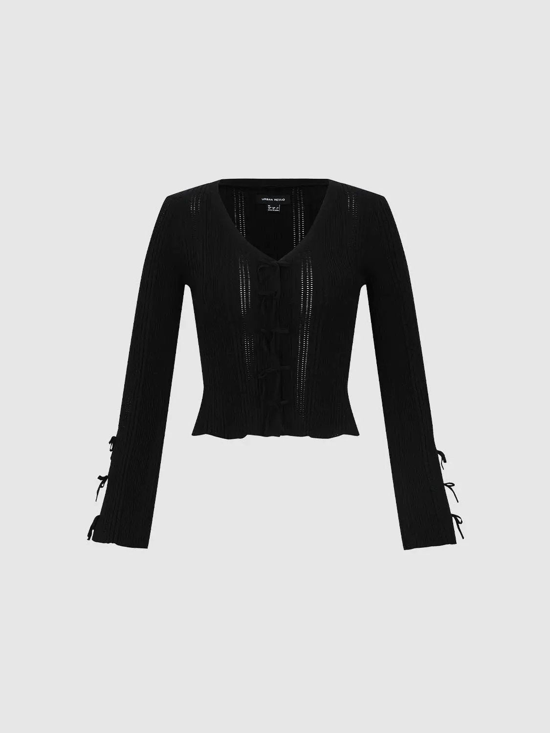 Bow Décor Knitted Cardigans by Urban Revivo Fashion