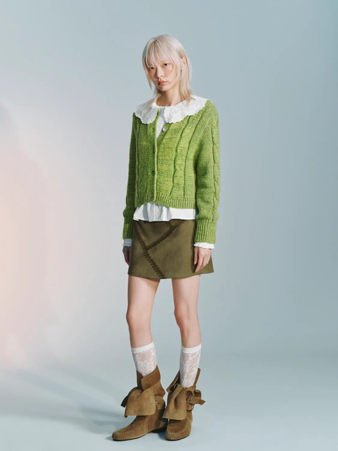 Crew Neck Cable Knitted Cardigans by Urban Revivo Fashion