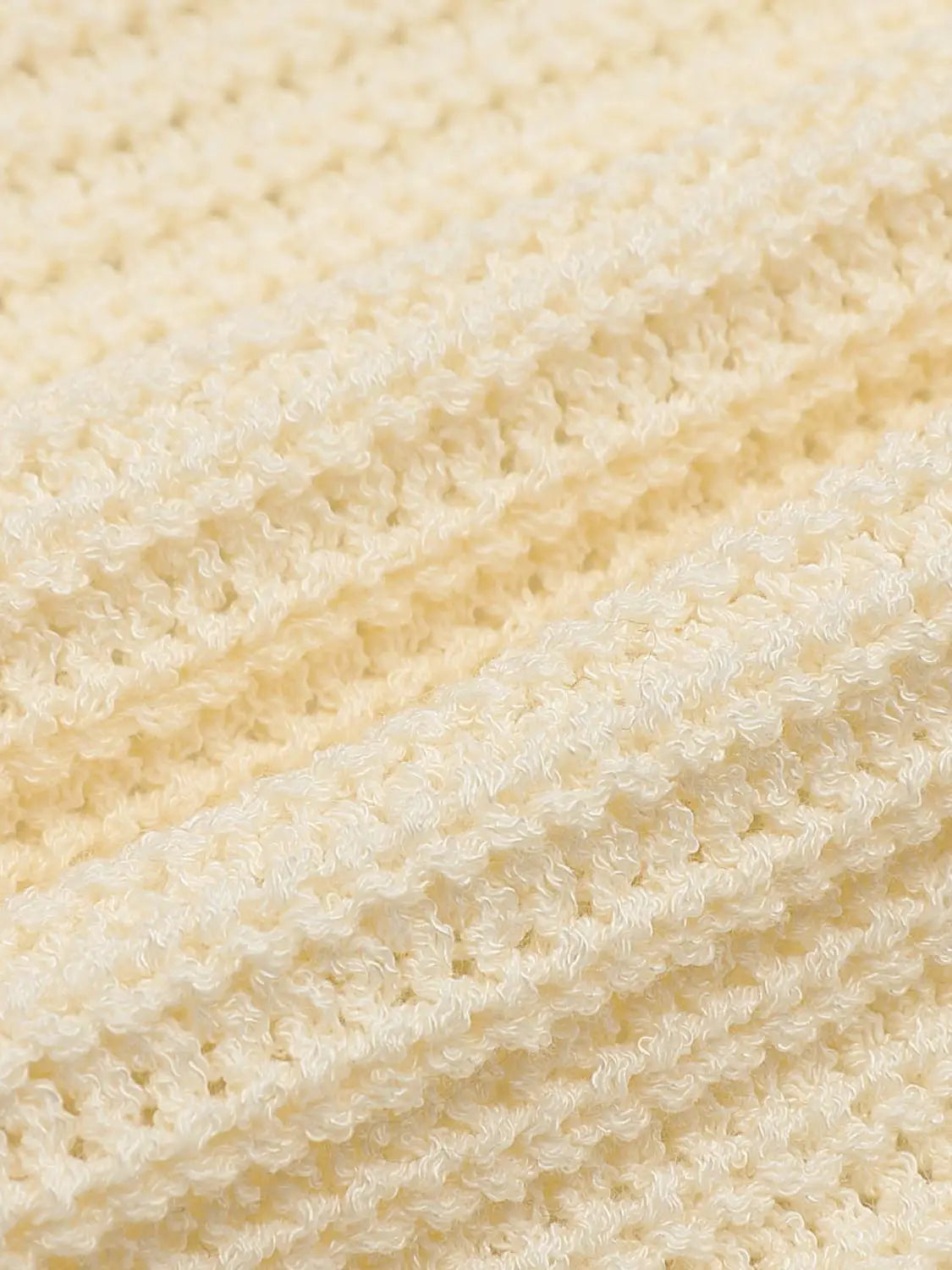 Knit cardigan in cream boucle knit by Urban Revivo Fashion.