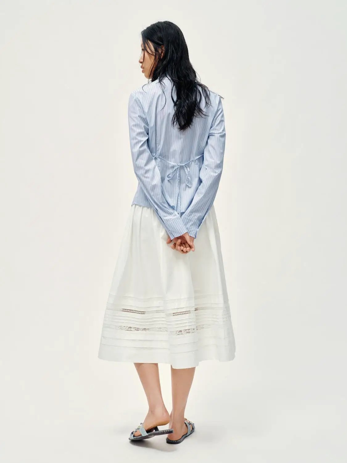 Ruffle Trim Striped Shirts by Urban Revivo Fashion