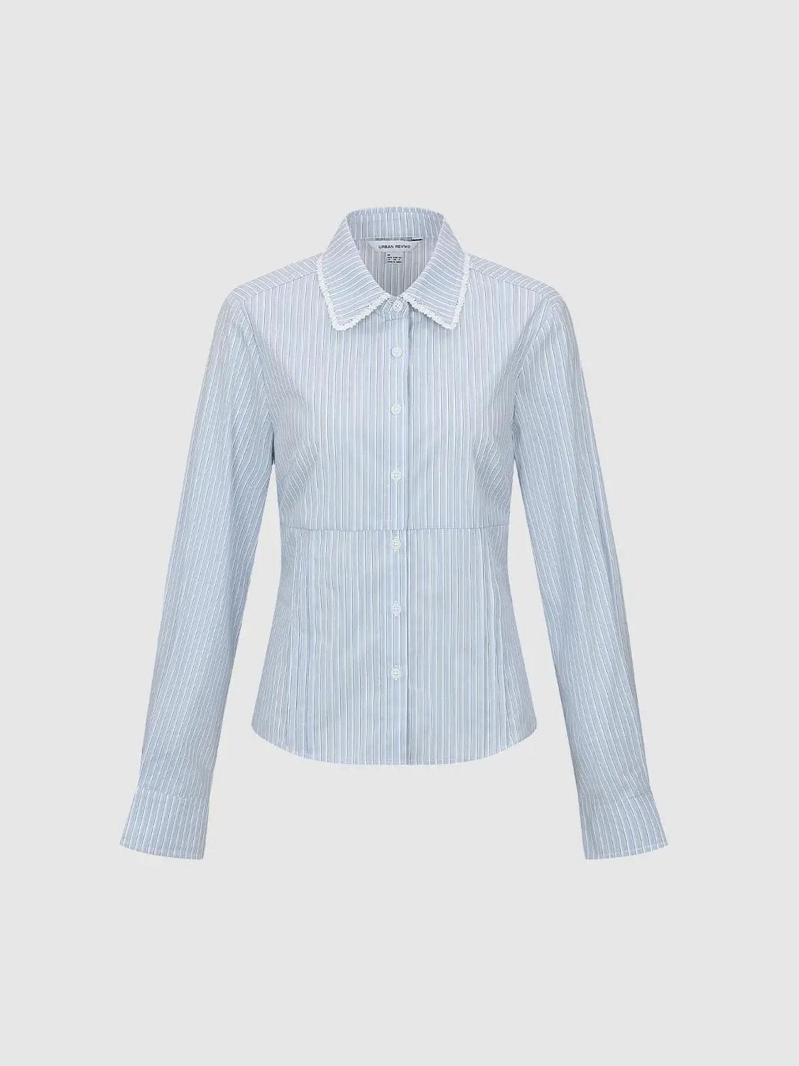 Ruffle Trim Striped Shirts by Urban Revivo Fashion