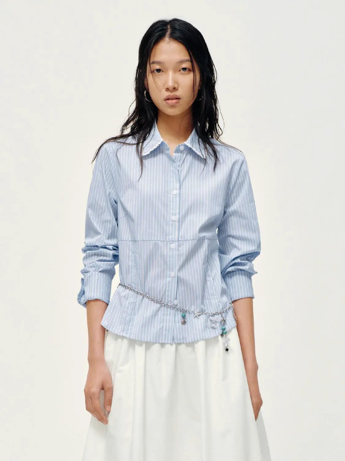 Ruffle Trim Striped Shirts by Urban Revivo Fashion
