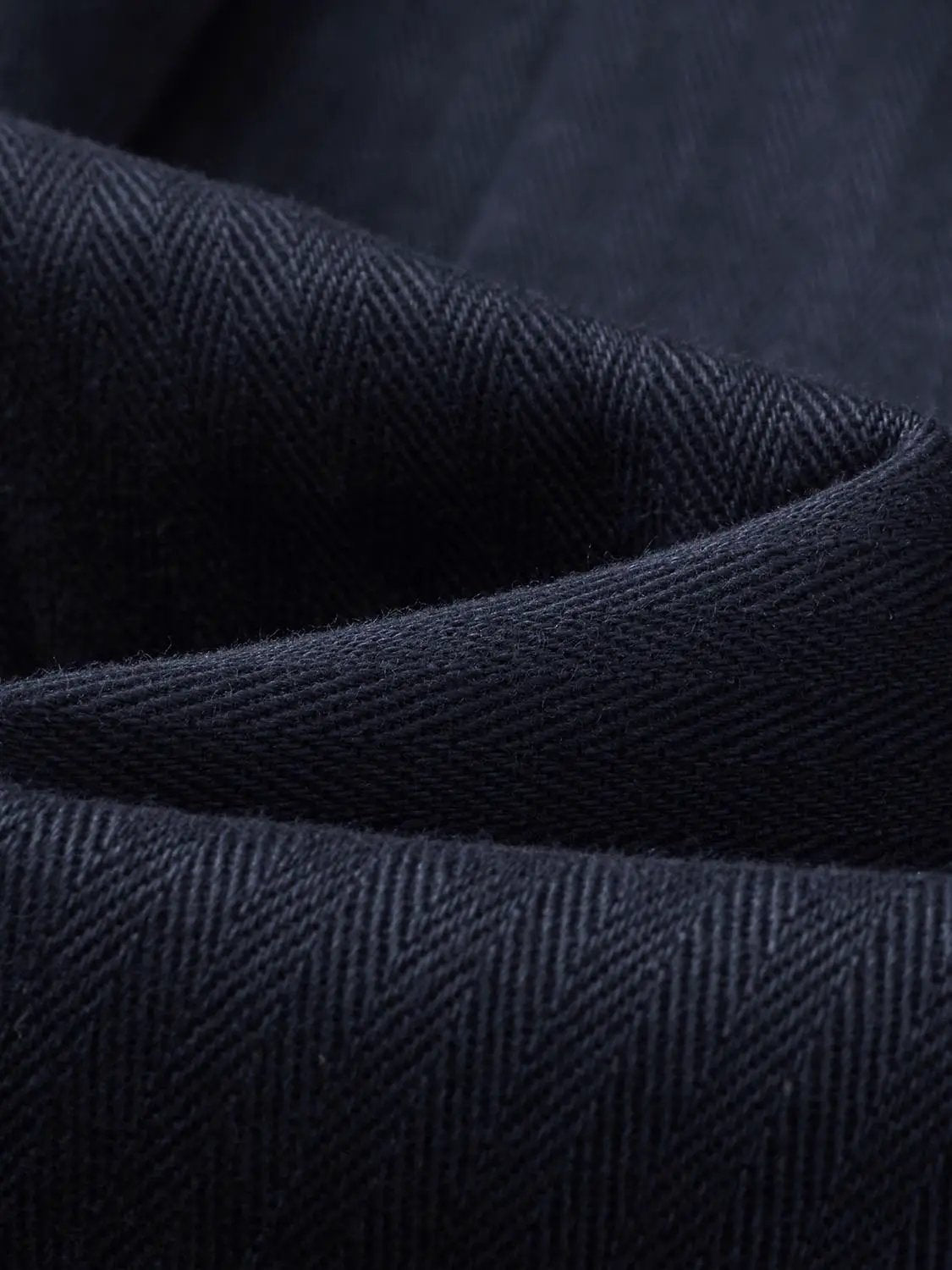 A-Line dress navy denim fabric close-up; Urban Revivo Fashion.