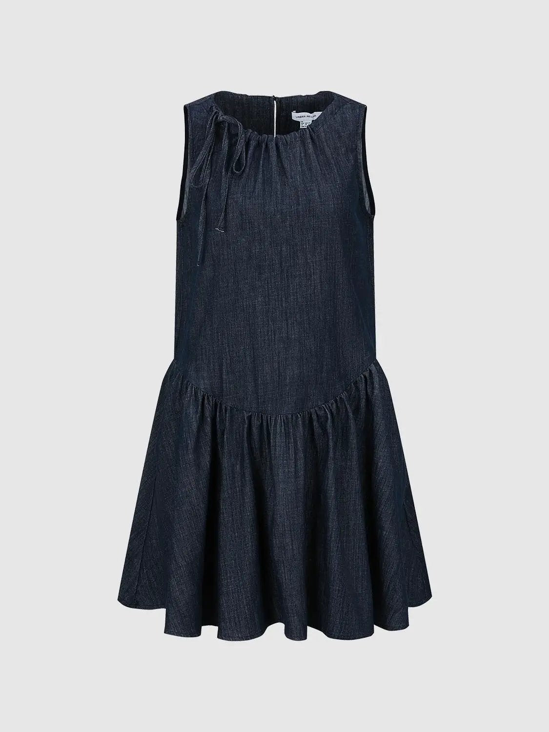 Drawstring Sleeveless Denim Midi Dresses by Urban Revivo Fashion