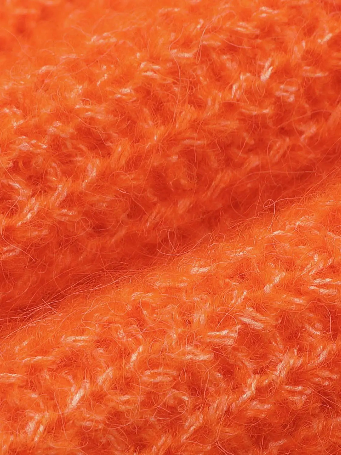 Knit T-Shirt in bright orange boucle fabric