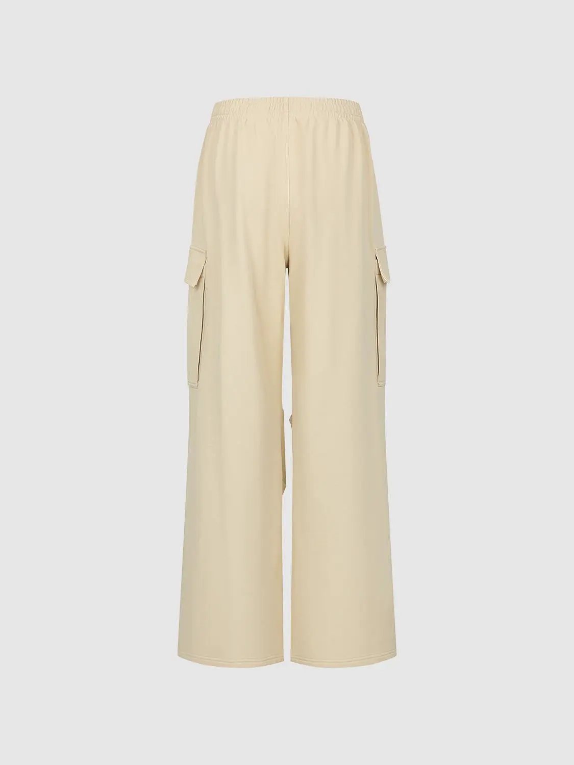 Straight-leg pants in beige with side cargo pockets by Urban Revivo Fashion