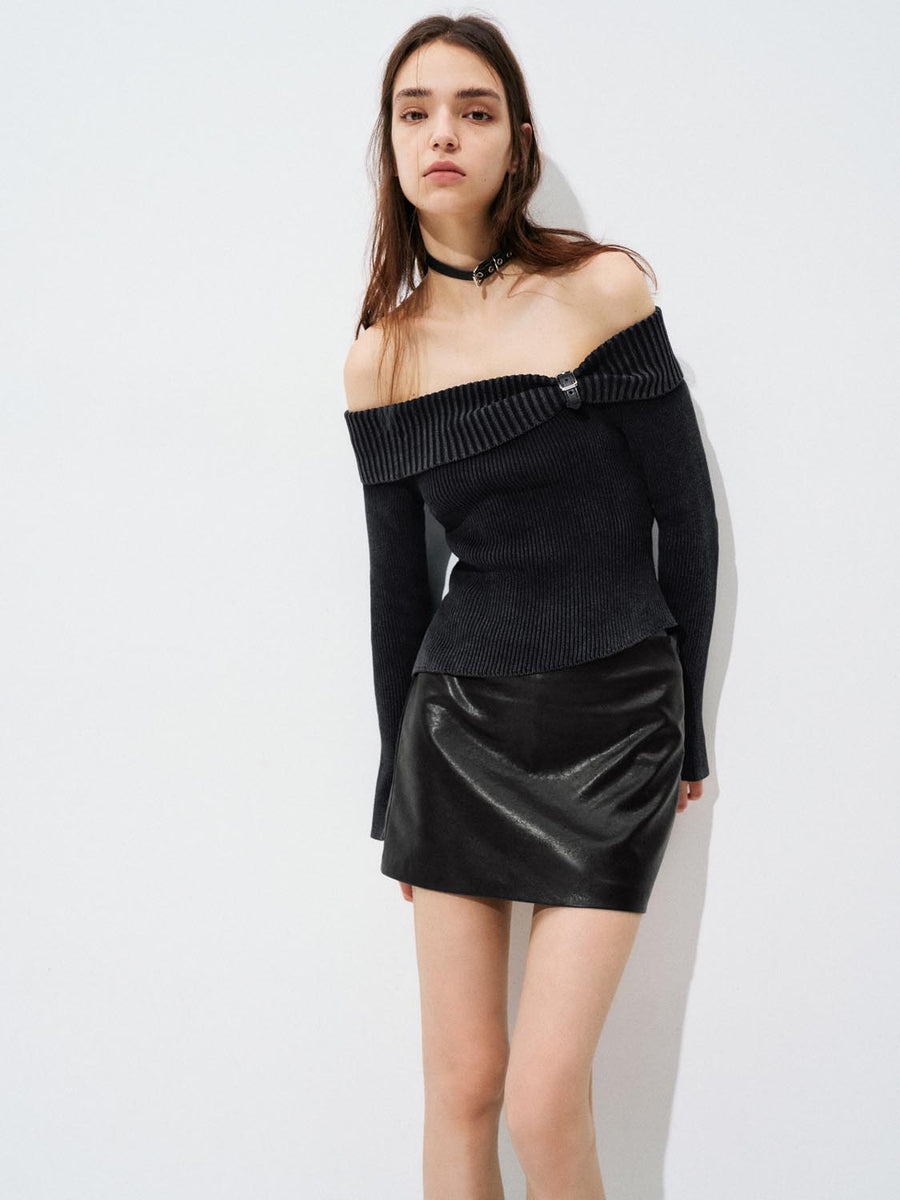 Magliette lavorate a maglia scollate sulle spalle – URBAN REVIVO