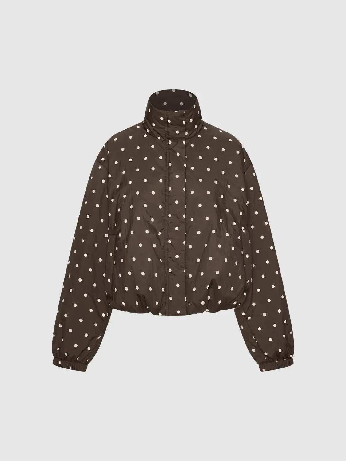 Padded jacket brown with white polka dots by Urban Revivo