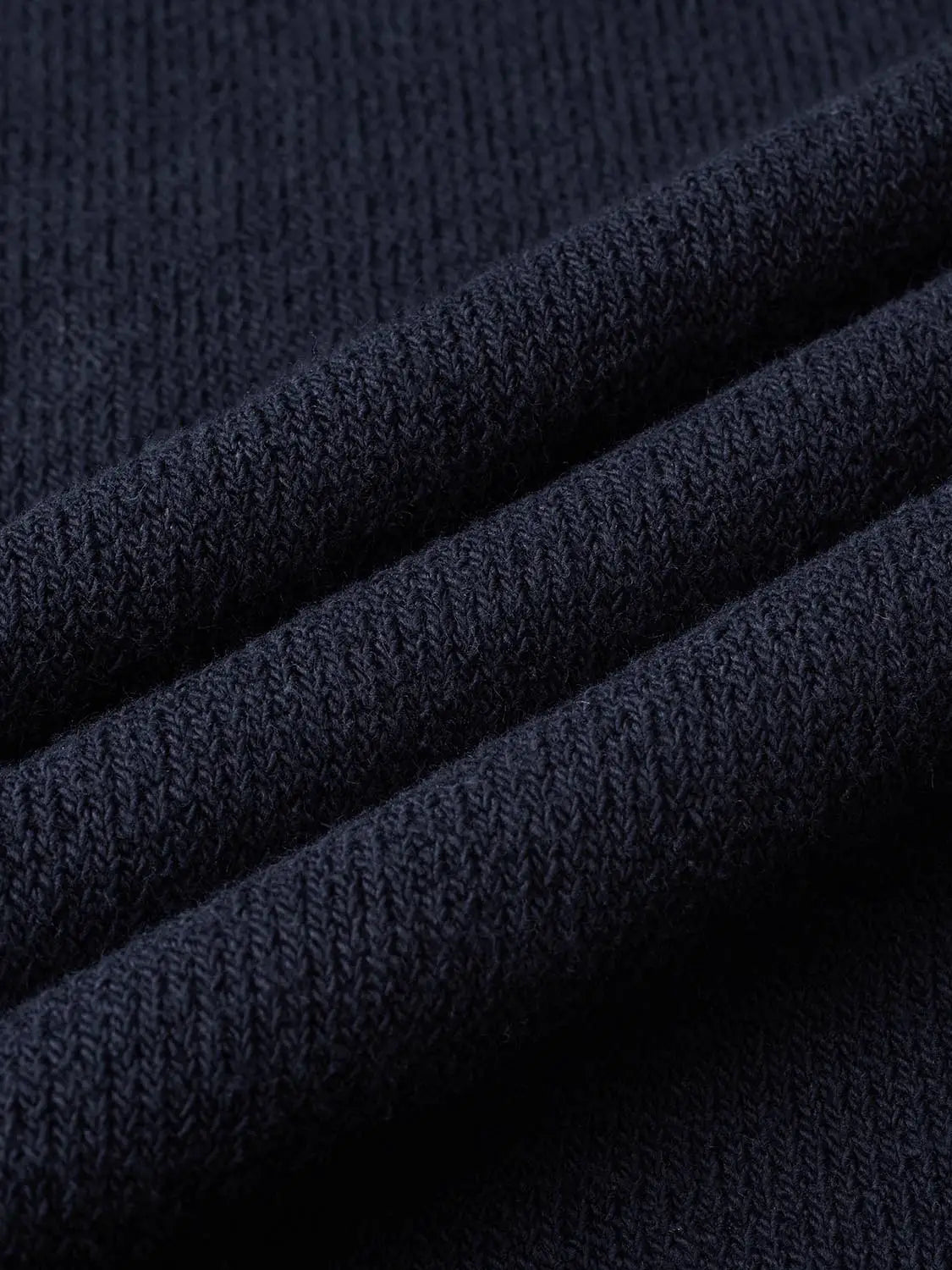 Barrel-Leg Pants in dark navy ribbed knit fabric for a structured silhouette