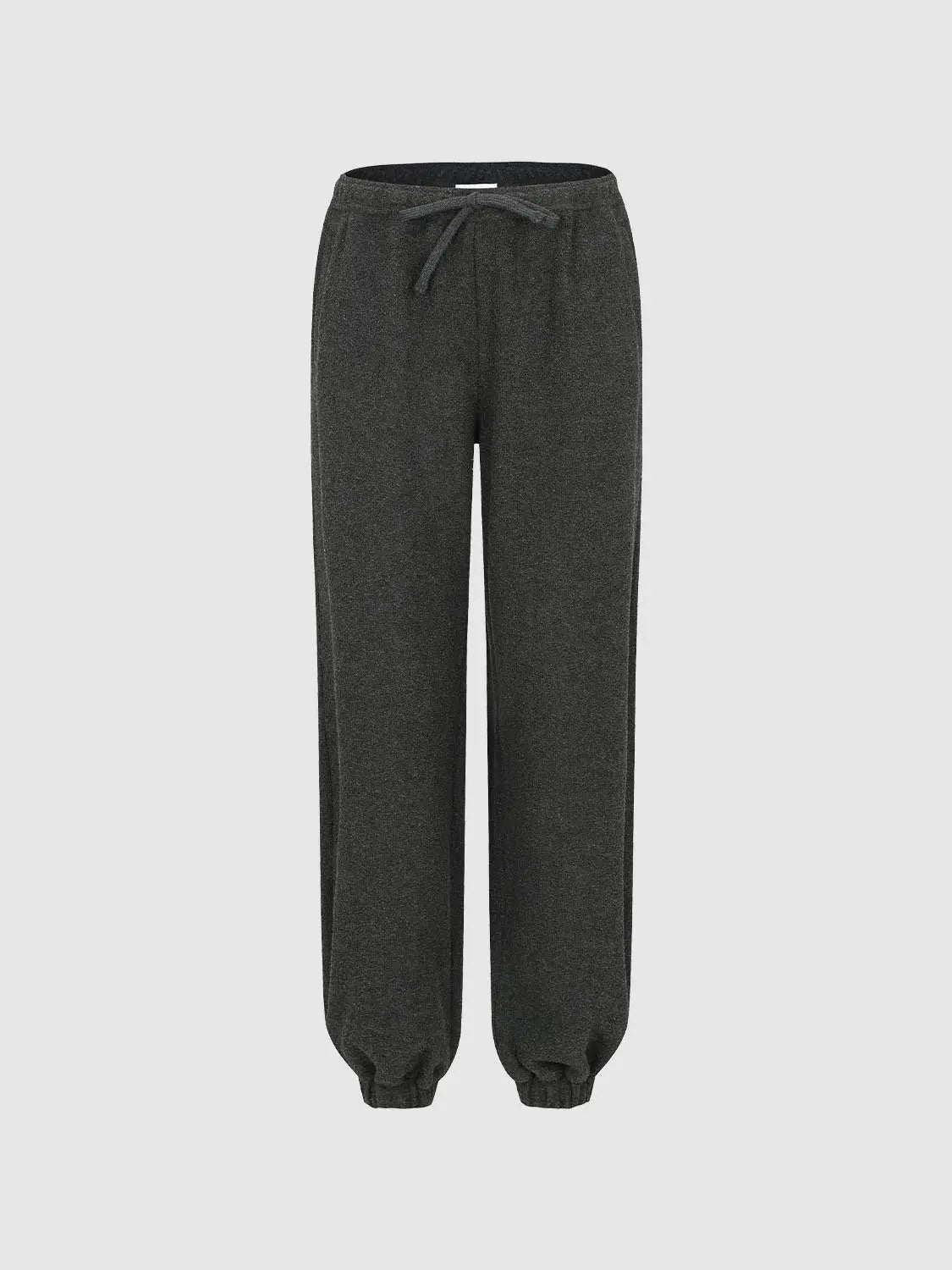 Jogger pants in dark charcoal with drawstring waist and elastic cuffs, Urban Revivo Fashion