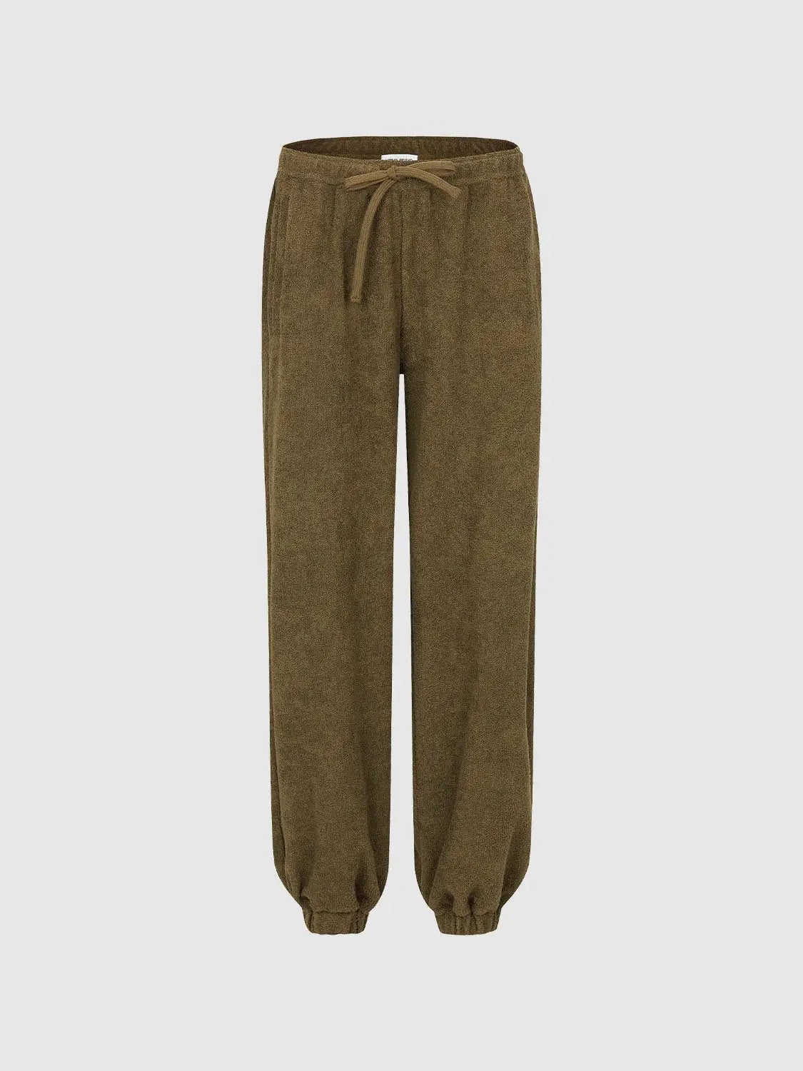 Jogger pants by Urban Revivo Fashion in olive brown with drawstring waist and elastic cuffs