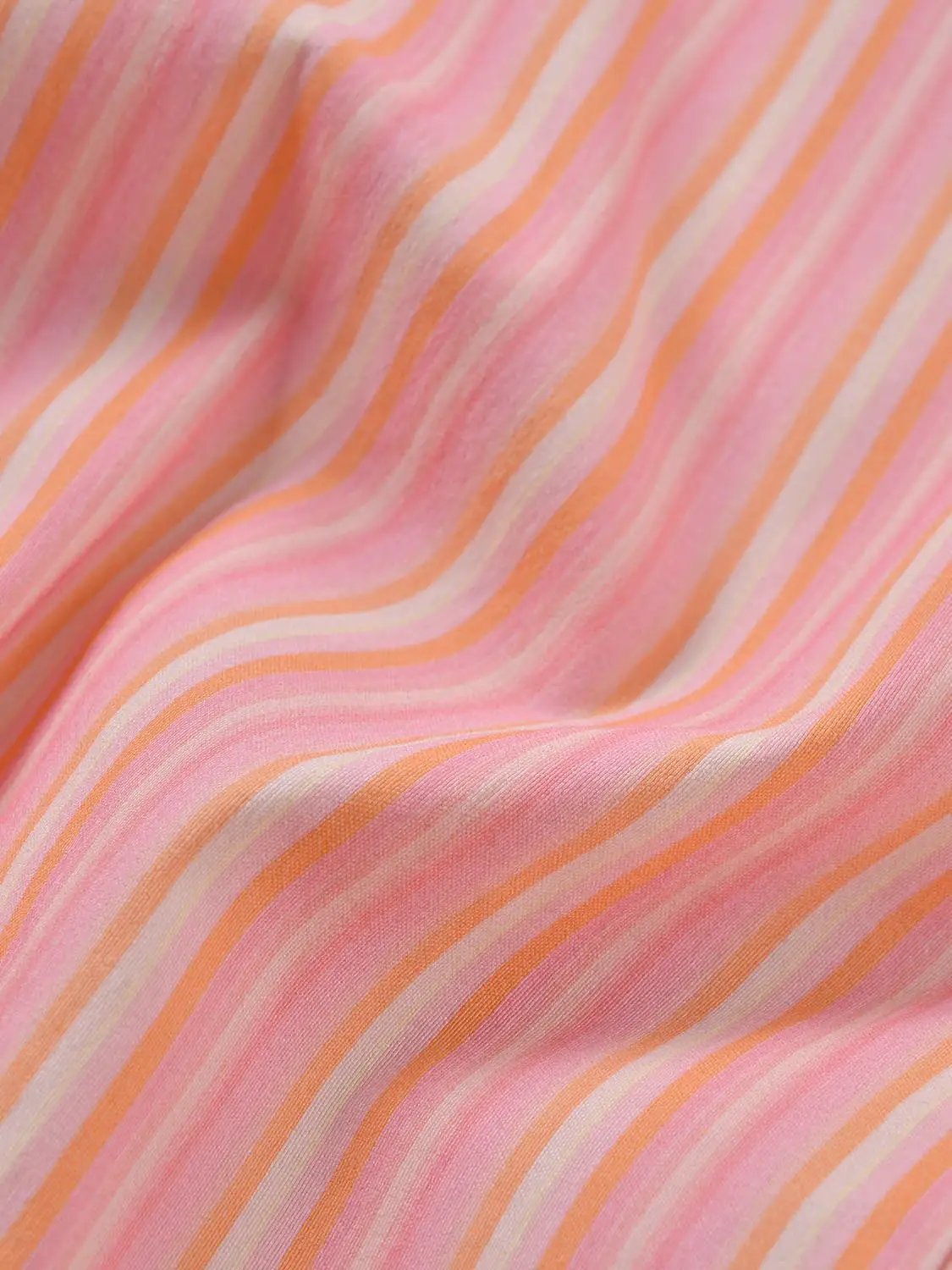 A-line dress in pink and orange striped fabric by Urban Revivo Fashion