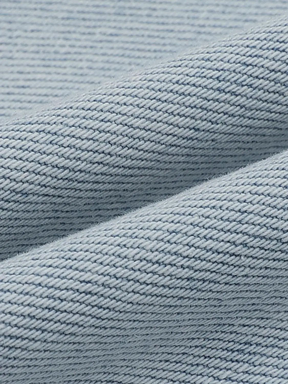 High Waisted Distressed Wide-leg Cotton Jeans fabric close-up in light blue denim