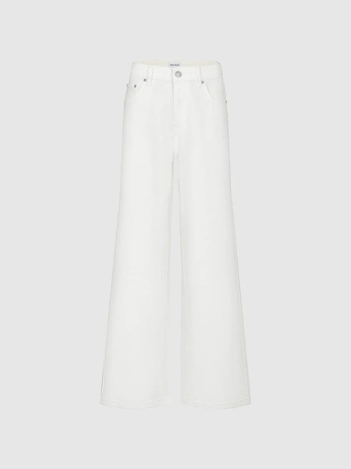 Casual jeans by Urban Revivo in white wide-leg style