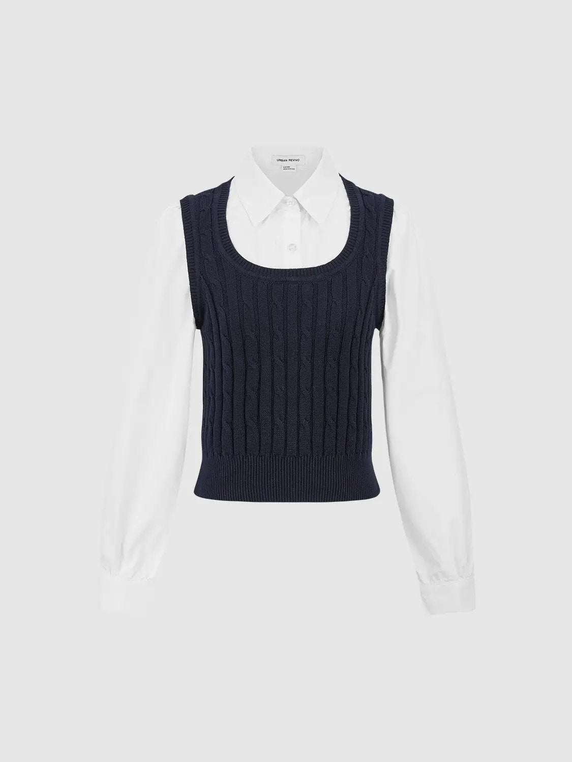 2 In 1 Knitted T-Shirt by Urban Revivo Fashion