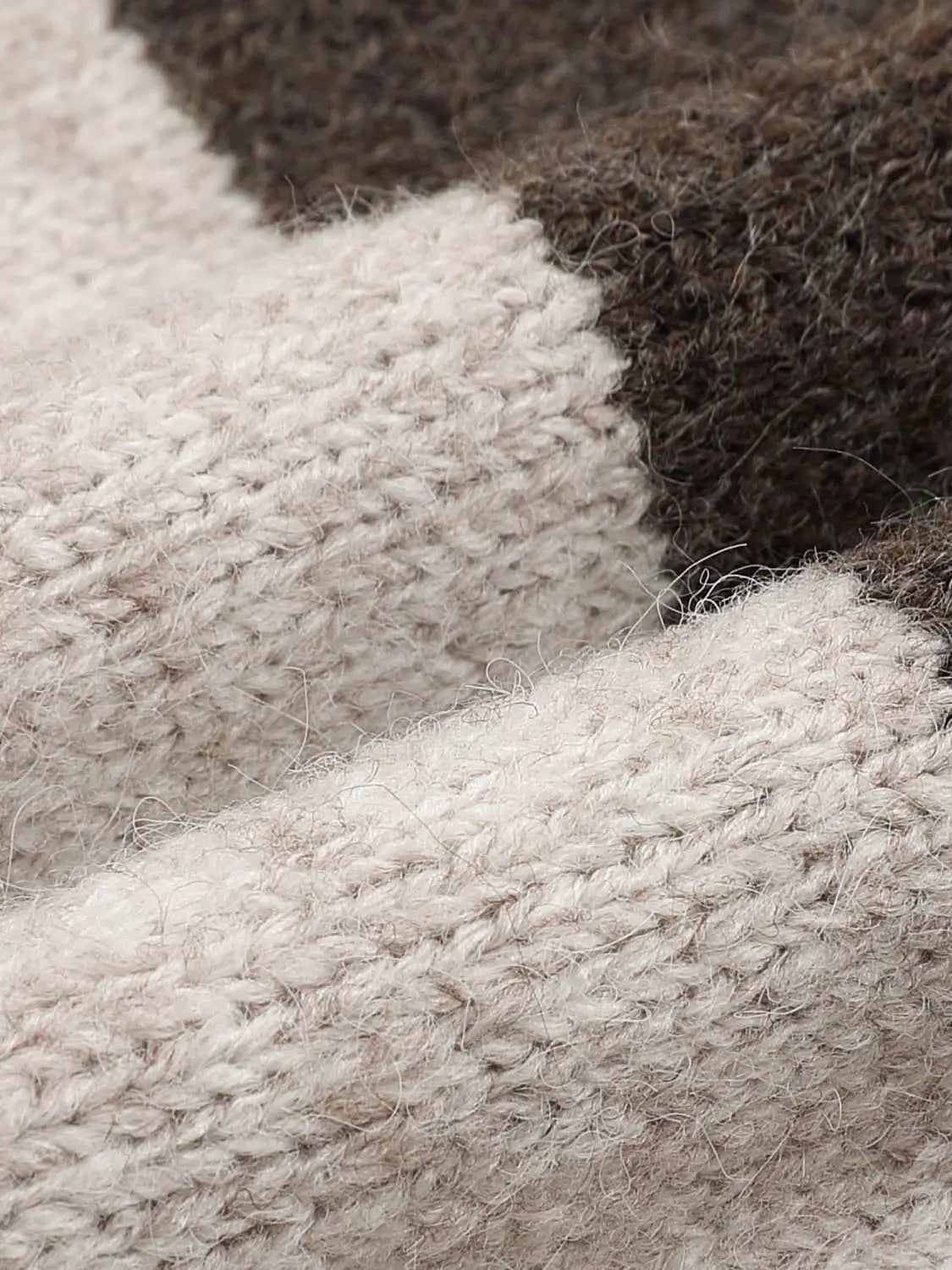 Knit T-Shirt by Urban Revivo Fashion; cream and brown knitted fabric.