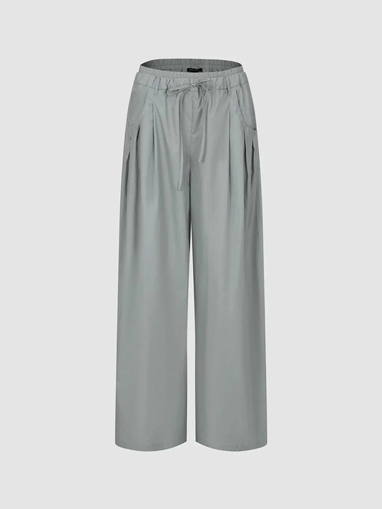 Cotton Wide-Leg Trousers