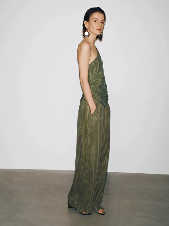 One Shoulder Draped Overhead Shirts