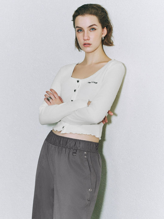 T-Shirts mit schmalem Rüschensaum