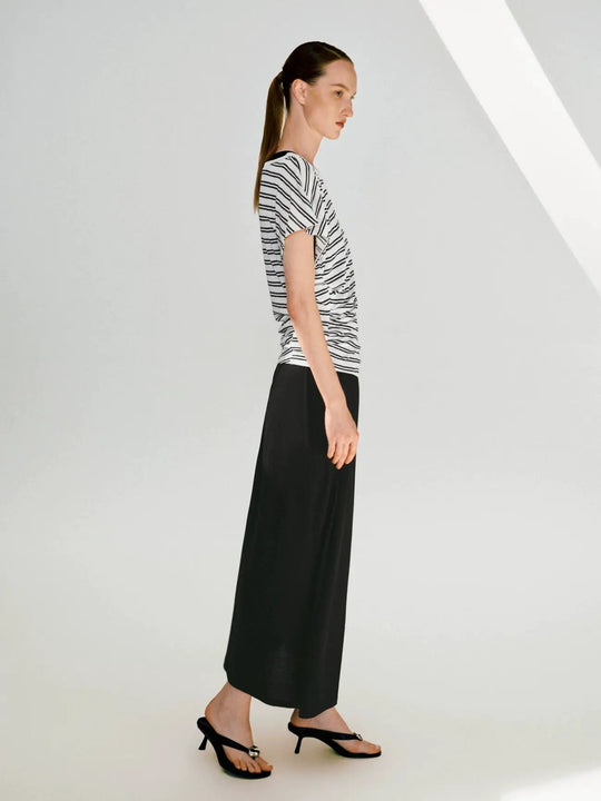 Lyocell Striped Lightweight Short-Sleeve T-Shirts