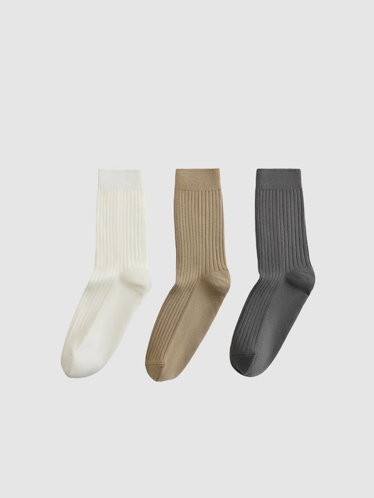 Calcetines tobilleros de mezcla de algodón con textura acanalada