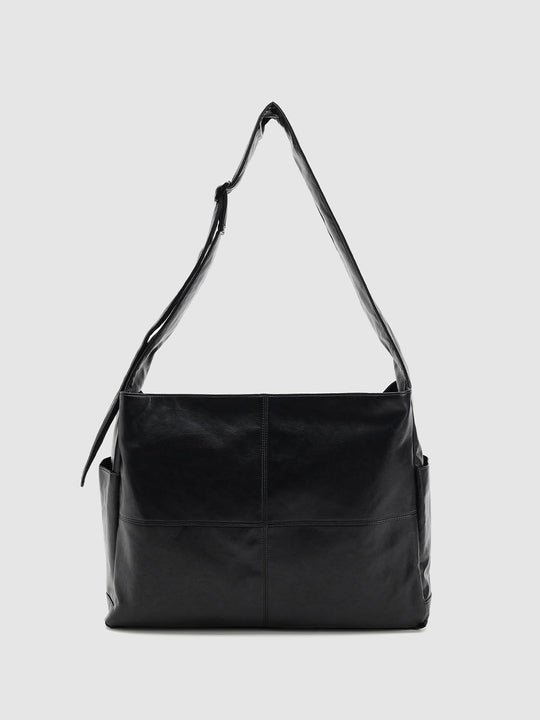 Faux Leather Seamed Square Crossbody Bags