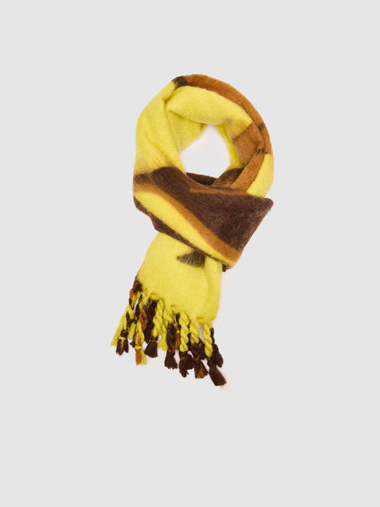 Intarsia Fringed Scarf