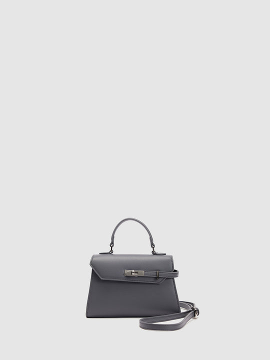 Buckled Vegan Leather Shoulder Bag