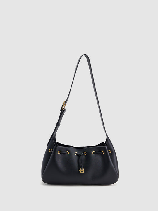 Vegan Leather Drawstring Shoulder Bags