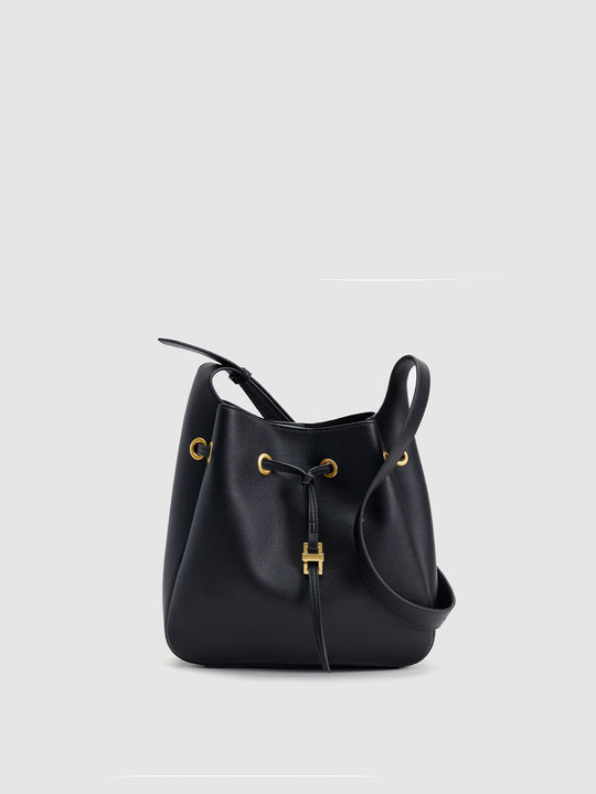 Vegan Leather Drawstring Bucket Bags