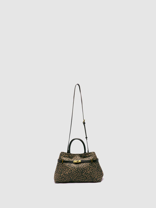 Leopard Print Handle Shoulder Bags