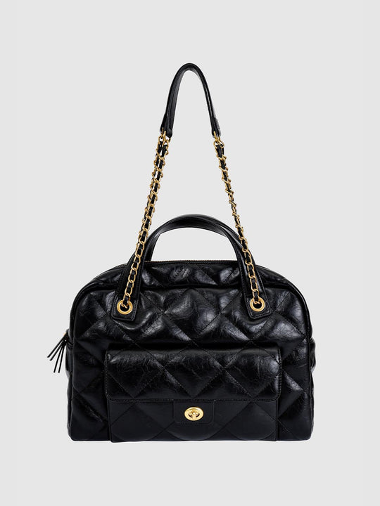 Quilted Handle Shoulder Bags