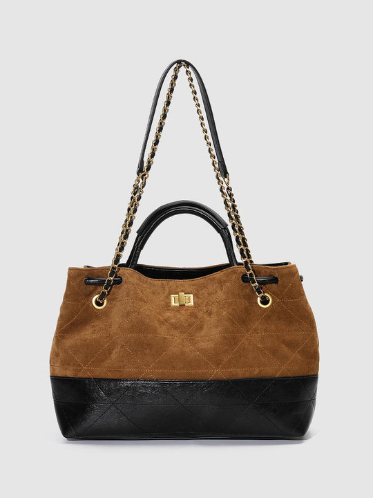 Contrast Handle Shoulder Bags - Miss Anti