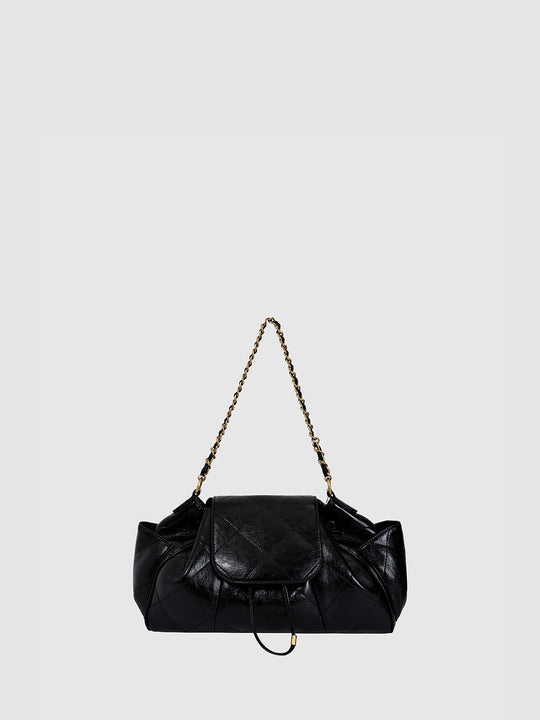 Chain Detail Faux Leather Backpacks