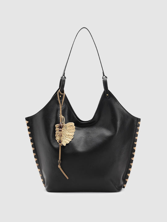 Faux Leather Crochet Detail Shoulder Bags