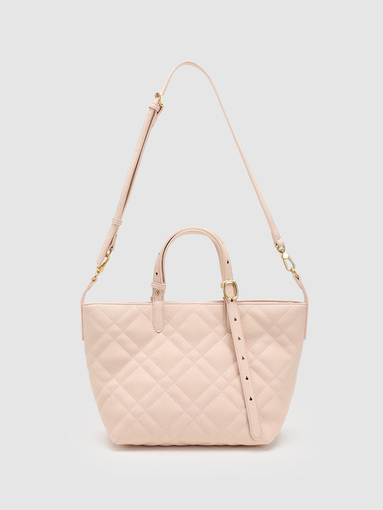 Faux Leather Diamond Handle Shoulder Bags