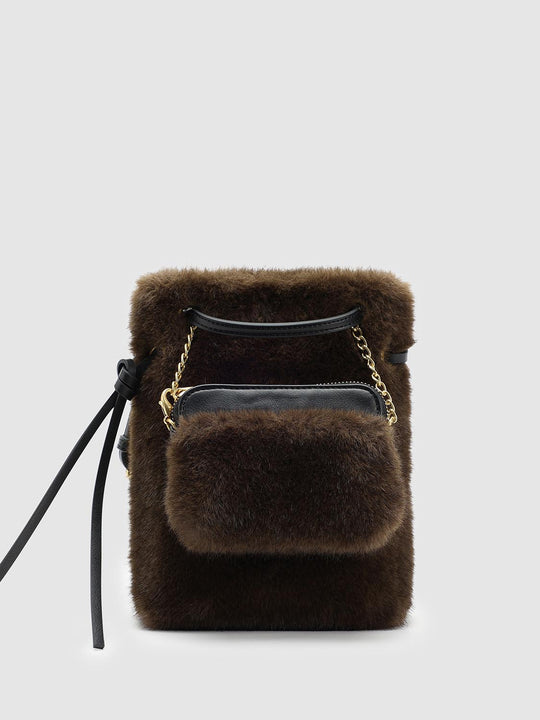 Drawstring Fluffy Shoulder Bags