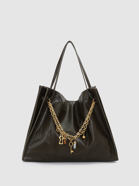 Chain Detail Faux Leather Shoulder Bags