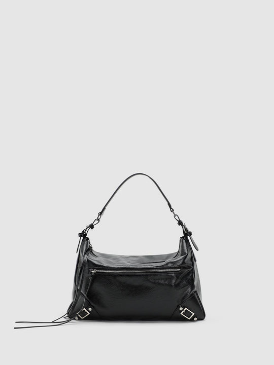 Faux Leather Buckle Detail Shoulder Bags